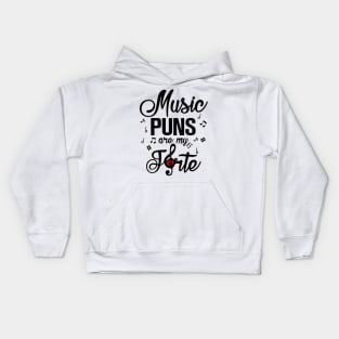 Music Puns are my Forte Kids Hoodie